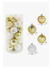Foto 2 | Foto 2 | Esferas De Navideñas Plástico Xtellar 6cm 30 Pzs Para Decoración Amarillo