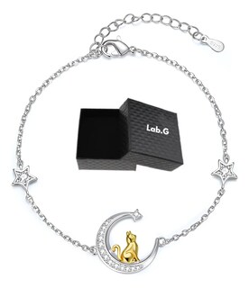 Foto 1 | Foto 1 | Pulseras De Gato Luna Para Mujeres Lab.g 21-21cm Plateado