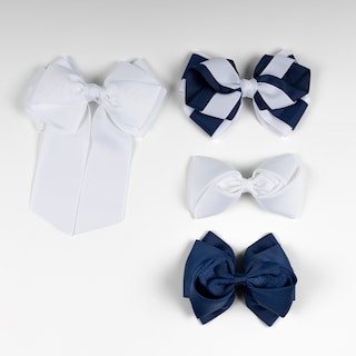 Foto 1 | Foto 1 | Set De 4 Moños Listonella Blanco Y Marino