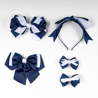 Foto 2 | Foto 2 | Set De 4 Moños Listonella Blanco Y Marino