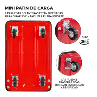 Foto 4 | Foto 4 | Carrito Plegable Belug De Carga Plataforma Diablito Patin De Acero Rojo