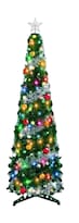 Árboles Navidad 150cm Xtellar Con Luces Plegable Decoracion 44pcs Verde Plateado
