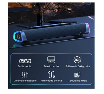 Foto 4 | Foto 4 | Bocina Pc Laptop Gamer Led Color Negro