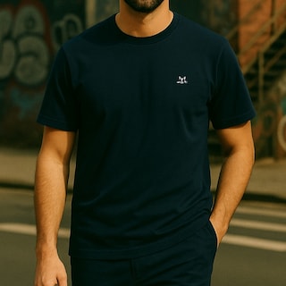 Foto 3 | Foto 3 | Playera Casual Para Hombre T-shirt Manga Corta Algodón Color Azul Marino Bark & Hide