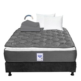 Foto 1 | Foto 1 | Colchón Spring Air Aries Queen Size + Box Dicasa + 2 Almohadas Oso + Juego De Sábanas Basic