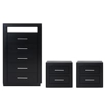 Set De Cajonera Con 5 Cajones Y 2 Burós Con 2 Cajones Color Chocolate - Madera Industrializada