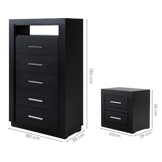 Foto 8 | Foto 8 | Set De Cajonera Con 5 Cajones Y 2 Burós Con 2 Cajones Color Chocolate - Madera Industrializada