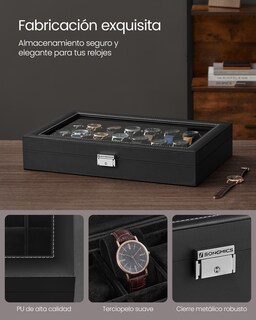 Foto 4 | Foto 4 | Estuche para Reloj Songmicshome Negro