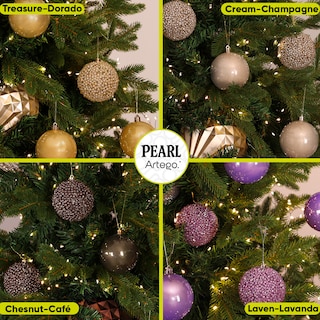 Foto 7 | Foto 7 | Esferas Para Árbol De Navidad De 8 Cm De Diámetro Paquete 18 Esferas Champagne Línea Pearl Con 2 Estilos: Pearls Y Cromado