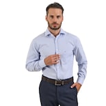 Camisa Michel Blanc Elegante A Mil Rayas Azul