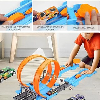 Foto 4 | Foto 4 | Juguete De Pista De Carros Con 6 Modelos De Coches Deportivo Modelo Amarillo