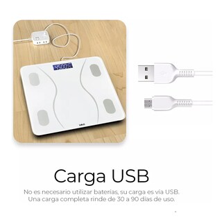 Foto 4 | Foto 4 | Balanza Digital Lab.g Pesa Corporal De Baño Electrónica Recargable Blanco
