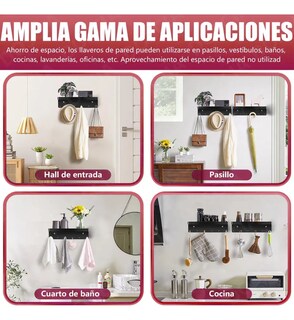Foto 4 | Foto 4 | Portallaves Lab.g Repisa De Pared Perchero Organizador Negro