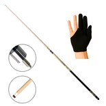 Taco De Billar Desarmable De Maple Negro Con Amarillo + Guante De Regalo