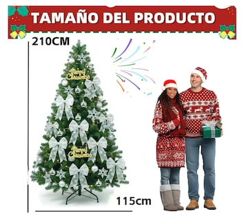 Foto 2 | Foto 2 | Árbol Pino De Navidad Xtellar Artificial 2.1m Con 38 Adornos De Arboles Navideños Y Luces Leds 1300 Ramas
