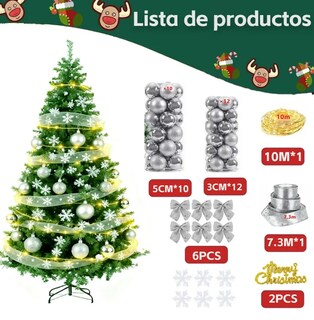 Foto 3 | Foto 3 | Árbol Pino De Navidad Xtellar Artificial 2.1m Con 38 Adornos De Arboles Navideños Y Luces Leds 1300 Ramas