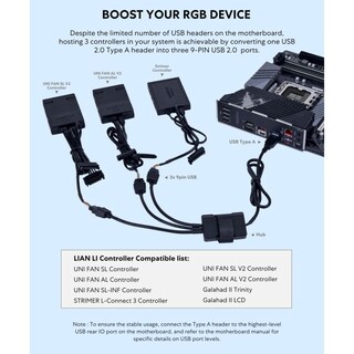 Foto 3 | Foto 3 | Hub Usb 2.0 Interno Lian Li 1 A 3 Tipo A Negro - Venta Internacional.