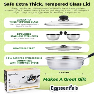 Foto 7 | Foto 7 | Eggssentials - Cacerola De Huevos Escalfados Antiadherente Cacerola De Huevos Escalfados De Acero Inoxidable Olla De Huevos Es