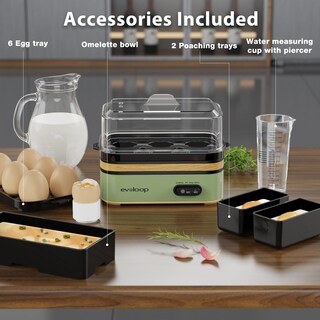 Foto 6 | Foto 6 | Evoloop - Olla De Huevos Rápida Eléctrica Capacidad De 6 Huevos Suave Mediano Hervida Cazador Furtivo Para Huevos Con Apaga