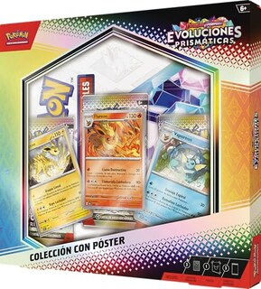 Foto 3 | Foto 3 | Pokémon Colección Con Póster De Escarlata Y Púrpura-evoluciones Prismáticas De Jcc (3 Paquetes De Mejora Y 3 Cartas Holográficas