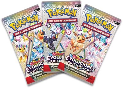 Foto 7 | Foto 7 | Pokémon Colección Con Póster De Escarlata Y Púrpura-evoluciones Prismáticas De Jcc (3 Paquetes De Mejora Y 3 Cartas Holográficas