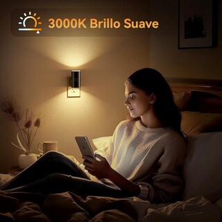 Foto 4 | Foto 4 | 2 Piezas Luz De Noche Enchufable con Sensor De Luz De Atardecer A Amanecer brillo Regulable De 0 A 100 Lm blanco Suave 3000k led