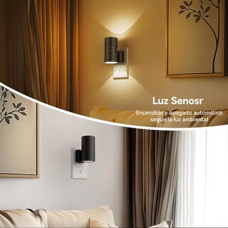 Foto 7 | Foto 7 | 2 Piezas Luz De Noche Enchufable con Sensor De Luz De Atardecer A Amanecer brillo Regulable De 0 A 100 Lm blanco Suave 3000k led