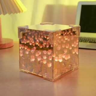 Foto 3 | Foto 3 | Diy Cubo De Rubik Lámpara Noche De Tulipanes 12x12cm Lámpara Tulipán Con Espejo romántica Para Adornos Mesa Para Dormidrio sa