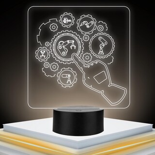 Foto 1 | Foto 1 | Artea 19 Lámpara De Ing.mecatrónica 3d lámpara De Profesiones lámpara Luz Nocturna Led lámpara Acrílico Luces Cambiantes lámpara
