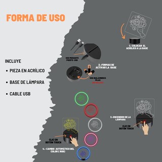 Foto 7 | Foto 7 | Artea 19 Lámpara De Ing.mecatrónica 3d lámpara De Profesiones lámpara Luz Nocturna Led lámpara Acrílico Luces Cambiantes lámpara