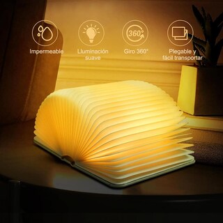 Foto 4 | Foto 4 | Ryewgrv Lámpara Plegable Nocturna Con Forma De Libro Regalo Creativo 9 Colores Led De Luz Ambiental Carga Usb Para Decoración