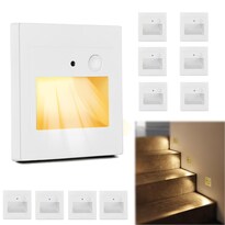 10 Piezas Lampara Escalera Interiores Empotrable luces Con Sensor De Movimiento Luz Cálida Y Ahorro De Energía lamparas De Pare