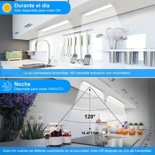 Foto 6 | Foto 6 | Sunsign Led Luz Con Sensor De Movimiento Paquete De 2 40 Led Inalámbricas Recargables Lámpara Armario 1000 Mah 3 Temperaturas