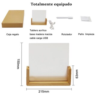 Foto 3 | Foto 3 | Yebgahj Tablero De Mensajes De Notas Brillantes Con Tablero Blanco Led Creativa Tablero Acrílico De Borrado En Seco Con Luz Co