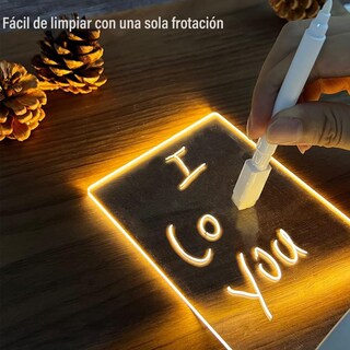 Foto 5 | Foto 5 | Yebgahj Tablero De Mensajes De Notas Brillantes Con Tablero Blanco Led Creativa Tablero Acrílico De Borrado En Seco Con Luz Co
