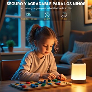 Foto 7 | Foto 7 | Luces De Noche Táctiles Recargables-13 Colores Led Smart Table Lamp lampara De Noche lampara De Mesa Rgb Night Light With Remote