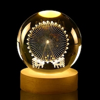 Baiwolf Lámparas De Esfera De Planetas Lámpara De Proyección De Bola De Vidrio Luz Nocturna De Bola De Cristal 3d De 80 Mm Con