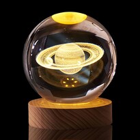 Baiwolf Lámparas De Esfera De Planetas Lámpara De Proyección De Bola De Vidrio Luz Nocturna De Bola De Cristal 3d De 80 Mm Con