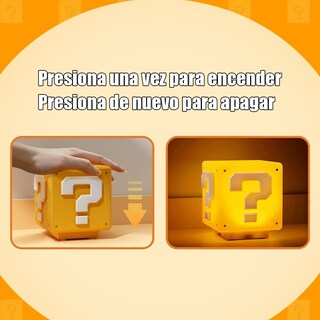Foto 7 | Foto 7 | Super Bros Lámpara Led Nocturna Signo Interrogac Con Efectos De Sonido Del Juego Luz De Noche De Cuadrado De Signo De Interrog