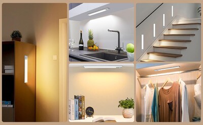 Foto 8 | Foto 8 | Sunsign Luz Nocturna Con Sensor De Movimiento 30cm Luz Led Con Control Remoto 56 Led Lampara Recargable Con 3 Colores Y Lumino