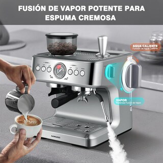 Foto 5 | Foto 5 | Sangkee Cafetera Espresso Y Cappuccinos Profesional 20 Bar Máquina De Café Con Sistema De Calentamiento Dual Con Molino Y Vari