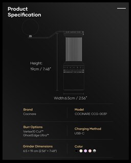 Foto 7 | Foto 7 | Cocinare Essence Go B38 Pro - Molinillo Manual De Café – 30 G Ghostedge Ultra Burr Y 80 Ajustes De Molienda Perfecto Para Verte