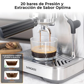 Foto 8 | Foto 8 | Sangkee Cafetera Espresso Preparación En Caliente Y Frío Máquina De Café Con Vaporizador De Leche Y Panel Lcd De Temperatura Y