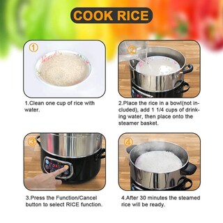 Foto 7 | Foto 7 | Secura Vaporizador Eléctrico De Alimentos Canastas Apilables De Doble Nivel Con Temporizador 1200 W Calentamiento Rápido Vap