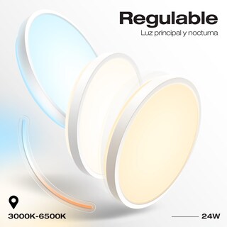 Foto 2 | Foto 2 | Vshiny Lámpara De Techocon Función De Luz De Fondo lámpara De Techo Inteligente modo De Luz Nocturna Regulable Con Mando A Dis