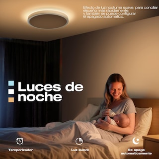 Foto 4 | Foto 4 | Vshiny Lámpara De Techocon Función De Luz De Fondo lámpara De Techo Inteligente modo De Luz Nocturna Regulable Con Mando A Dis