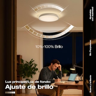 Foto 5 | Foto 5 | Vshiny Lámpara De Techocon Función De Luz De Fondo lámpara De Techo Inteligente modo De Luz Nocturna Regulable Con Mando A Dis