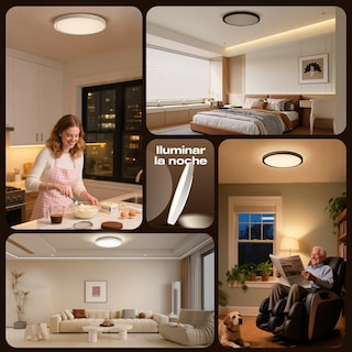 Foto 6 | Foto 6 | Vshiny Lámpara De Techocon Función De Luz De Fondo lámpara De Techo Inteligente modo De Luz Nocturna Regulable Con Mando A Dis