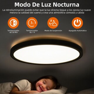Foto 5 | Foto 5 | 30 Cm Lampara De Techo Led 24w Redonda Plafon Modernas De 3000k A 6500k Lámpara Para Baño Techo Impermeable Con Control Remoto