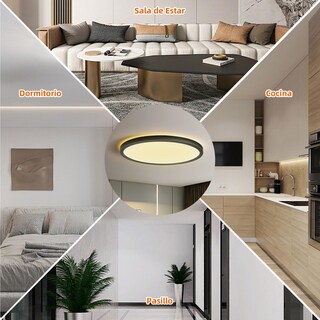 Foto 7 | Foto 7 | 30 Cm Lampara De Techo Led 24w Redonda Plafon Modernas De 3000k A 6500k Lámpara Para Baño Techo Impermeable Con Control Remoto